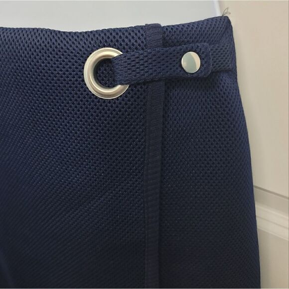 TOPSHOP Navy Blue Airtex Wrap Pelmet Skirt - Picture 2 of 8